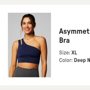 Fabletics Asymmetrical Double Strap Midi Bra - Deep Navy